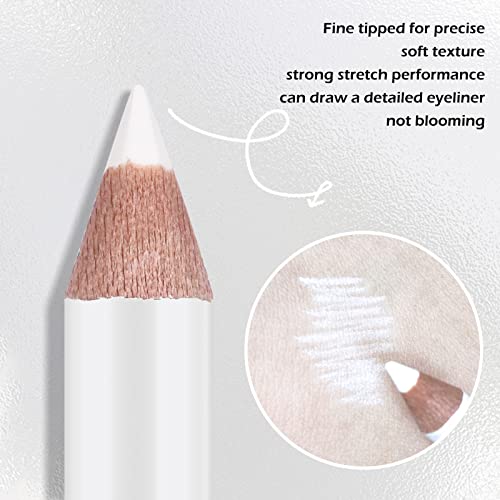 Ownest 12 Packs Professional Highlighter Eye Liner Pen, Soft Strokes Easy To Color Eyeshadow Pencil, Waterproof, Long Lasting, White Eyeliner Pencil Makeup #TOP2