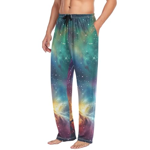 Men's Pajama Pants Colorful Galaxy Sleep Pajama Lounge Pant with Pockets, Elastic Waistband4