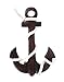 The StoreKing Wooden Boat Anchor with Crossbar, Steering Wheel, Wall Decor Home Decor (Dark Brown)