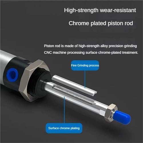 Cilindro neumático de doble efecto MAL16/20, cuerpo de aluminio de alta resistencia de 20mm 3