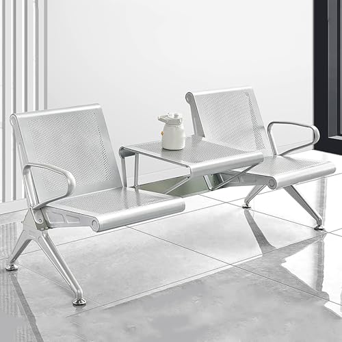 SnamicE waiting room chair,Reception Chair With Table And Arm, Waiting Room Bench Set, 2 Seat Guest Chair For Business Office And Bank Lobby,