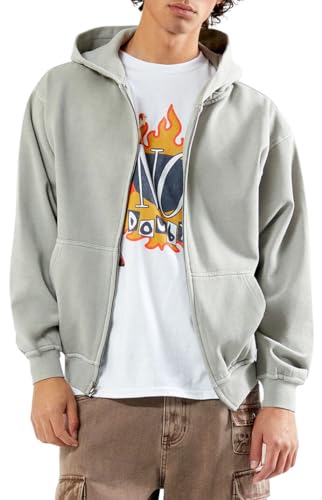PacSun Men's Vintage Washed Full Zip Hoodie