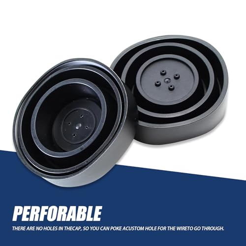 Gseigvee 2 Pack Car Forward Light Dust Cover, 3.93In Waterproof Vehicle Sealing Extension Shell with Threaded, One-piece Design, Universal Automotive Bulb Housing Cap Accessories (Black #C)