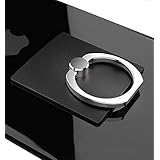 EKI スマホリング ホールドリング スタンド機能 落下防止 360回転 iPhone/Android各種他対応 (黒)