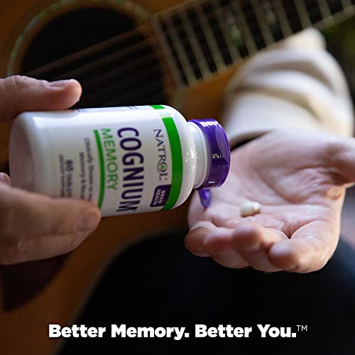 Natrol Cognium Memory Tablets, Brain Health Support Supplement, Keeps Memory Strong, Clinically Shown To Improve Memory And Recall In Healthy Adults, Safe And Stimulant Free, 100Mg, 60 Tablets #TOP4