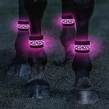 Rubor LED Horse Boots 4pcs, LED Light up Horse Tack, Night Horse Riding Equipment, Adjustable Visibi
