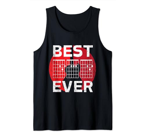 Hombre Best Dad Ever Guitar Tabla de acordes D A D Guitarist Father Camiseta sin Mangas