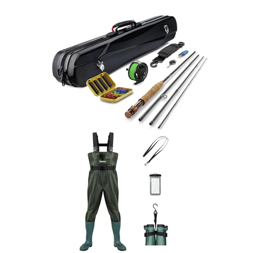 Gonex Waterproof Chest Waders with Fly Fishing Kit, Size 10