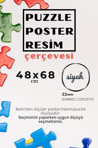 Resim Çerçevesi — 22lik Puzzle Poster PVCli Postersiz Resimsiz Çerçeve (Siyah, 48x68)