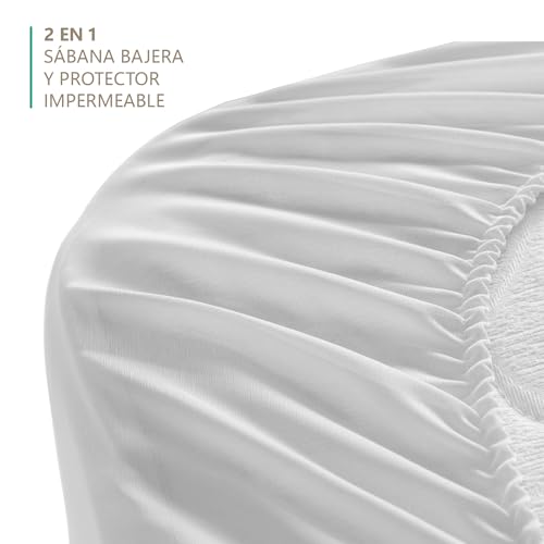 Protège-matelas imperméable 100% coton drap housse respirant anti-acariens fabriqué en Espagne - 3