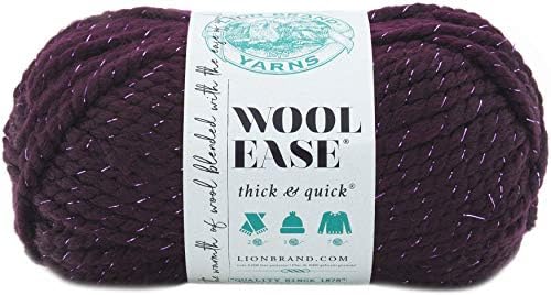 Lion Brand Yarn Company 1-Piece Wool-Ease Thick and Quick, Crimson, Red/ White