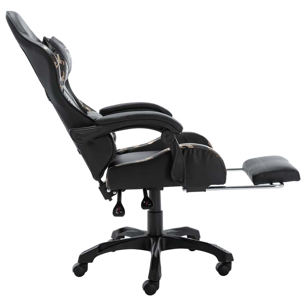 Sedia per videogiochi Poggiapiedi Nero/Camouflage Similpelle Sedia da ufficio Sedia ergonomica per camera da letto, casa