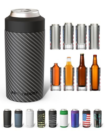 Image of Frost Buddy Universal Can Cooler, Stainless Steel, Carbon Fiber
