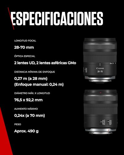 Ficha técnica objetivo Canon RF 28-70mm F2.8 IS STM compacto y ligero - Fernando Cortés