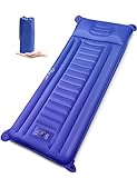 Evajoy Isomatte Camping Handdruck aufblasbares Luftkissen Kleine, schnell Manuelles Aufblasen, integrierte Luftpumpe und Tragetasche, geeignet für Outdoor Wandern Trekking Strand Reise