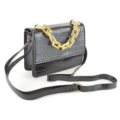 Sac à bandoulière femme crocodile A2Z avec chaîne élégante
