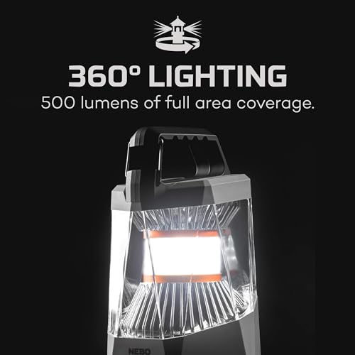 NEBO Galileo Lantern, Powerful, Rechargeable, Durable and Water-Resistant Lantern & Power Bank with 5 Light Modes,Black - Thumbnail 2