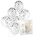 Modern Silver Foil Party Decoration Confetti Balloon (Thickened 12" 6pc, Ready To Inflate) for Wedding Party, Birthday Party, Photobooth, Backdrop, Balloon Arch - by TOKYO SATURDAY (Silver Confetti 6)