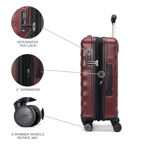 Image of Travelpro Maxlite Air V2 Hardside Expandable Carry on Luggage, 8 Spinner Wheels, Lightweight Hard Shell Suitcase, TSA lock, Cabernet, Compact Carry On 19-Inch