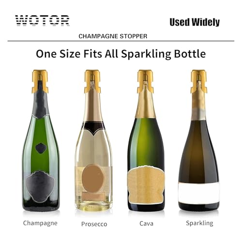 WOTOR 3 Pack Champagne Stoppers with Stainless Steel Champagne Saver with Food Grade Silicone Leak Proof Keep Fresh Reusable Champagne Cork for Champagne, Cava, Prosecco and Sparkling（Triple Color）