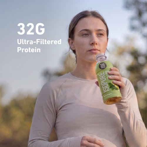Image of Isopure Zero Carb 32g Clear Protein Ready-to-Drink, Whey Protein Isolate, Green Tea, 12 Pack (Packaging May Vary)
