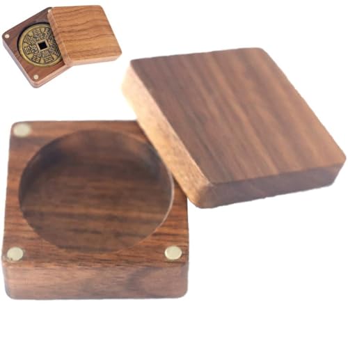 Caja para Monedas de Madera de Nogal para Exhibición