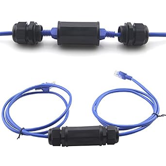 Toptekits 2 Pack RJ45 Waterproof Connector IP67 Ethernet Network Cable Connector Double Head Outdoor LAN Coupler Adapter Female Cat5,8P8C,Waterproof RJ45 Coupler cat5 Coupler ethernet Coupler