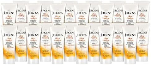 Jergens Ultra Healing Dry Skin Moisturizer, Travel Size Body and Hand Lotion, for Extra Dry Skin, Use After Washing Hands, HYDRALUCENCE blend, Vitamins C, E, B5, 1 Fl Oz (Pack of 24)