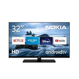 Nokia HNA32GV210 Smart TV – Android TV (Full HD, DVB-C/S2/T2, Netflix, Prime Video, Disney+) [Energieklasse F], 32″ (80 cm), Zwart