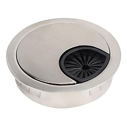 Computer Wire Cable Hole Cover Grommets， 5pcs Outlet Cover Computer Desk Threading Hole Desktop Alloy Over-Line Box Desk Table Grommet(50mm)