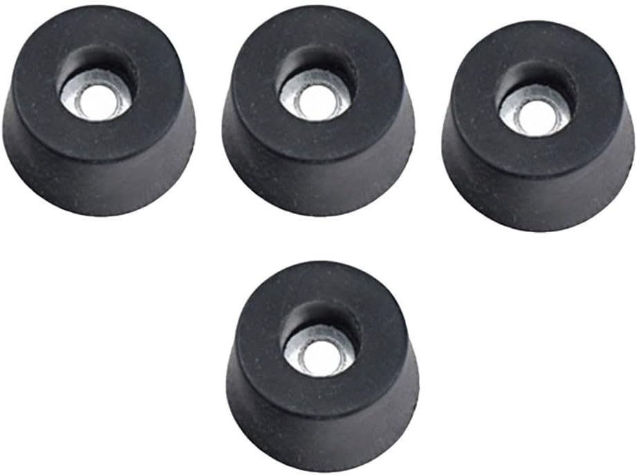 4 Pack Rubber Equipment Feet 19mm Tall 33mm Diameter, Anti-Slip Foot Pads Speaker Cabinet, Bench Grinder, Flight Case, Furniture Leg Protectors Black