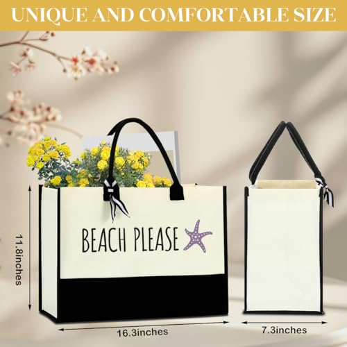 FORBIDDEN PAPER Beach Bag Beach Tote Beach Bags for Women Travel Bag Beach House Gifts Beachy Gifts for Women Beach Lover Friends Birthday Christmas Handbag Shoulder Bag Nautical Ocean Gifts3