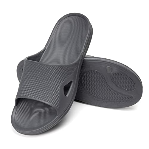 Image of FUNKYMONKEY Men's Shower Slides - Non Slip Quick Drying Sandals for Men - Lightweight Pool Beach Bathroom Slippers Indoor Outdoor