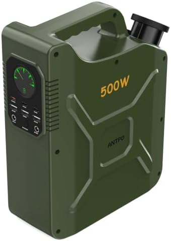 ANTPO 500W Portable Power Station, 500Wh LiFePO4 Solar Generator ...