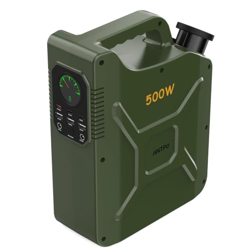 ANTPO 500W Portable Power Station, 500Wh LiFePO4 Solar Generator Pure Sine Wave 110V AC Car Outlets PD 60W QC3.0 Backup Power Supply Bank for Camping, Blackout,