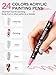 EBANKU Nail Art Pens For Painting Nails, 24 Colors Double-Ended Nail Art Marker Quick-Drying Nail Polish Pen For 3D Nail Art, Fine Tip Nail Point Dotting Tool Drawing Pen For DIY Beauty Adorn Manicure