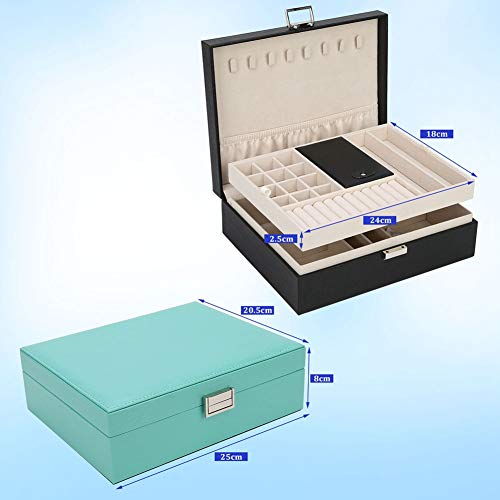 Jewelry Box Organizer, Travel Storage Case Necklace Holders Display Tray Storage Case(Black) #TOP3