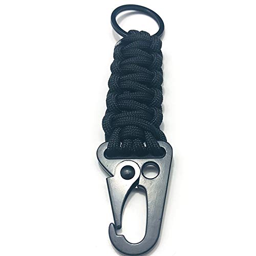 1 llavero de cuerda de paracaídas for exteriores, kit de supervivencia EDC, cordón de emergencia militar, llavero for senderismo, camping, 5 colores(Black)