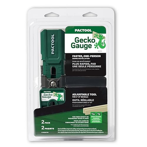Pactool Universal Gecko Gauge Siding Tool – One-Person Installation for Hardie® Fiber Cement & LP® SmartSide® Engineered Wood, Durable Grip, Heavy-Duty Support for 12’ & 16’ Planks