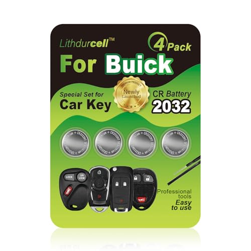 Lithdurcell Key Fob Battery Replacement for Buick Encore Cascada Century Terraza Allure Lacrosse Envision Enclave Lesabre Regal Verano Lucerne(4-Pack), DIY with Pry Tools, CR2032