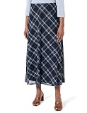 FALDA MIDI Springfield Midi Checked Mesh Skirt Skirts, Blue, XL para Mujer