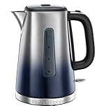 Russell Hobbs Eclipse Stainless Steel & Midnight Blue Ombre 1.7L Electric Cordless Kettle (Quiet & Fast Boil 3KW, Removable washable anti-scale filter, Easy push button lid, Perfect pour spout) 25111