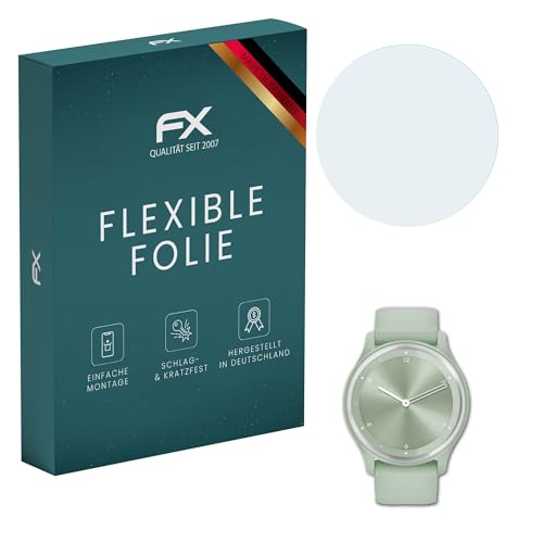 atFoliX Screen Protector compatible with Garmin Vivomove Sport Protector Film, ultra clear and flexible FX Screen Protection Film (3X)
