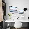 GREENSAPPIRE Height-Adjustable Standing Desk Converter – 81cm Wide Tabletop Workstation for Dual Monitors with Spacious Keyboard Tray (White) #1