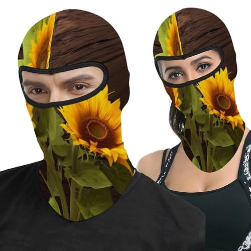 Pasamontaña térmico para hombre y mujer con estampado de girasol, máscara facial para esquí, motocicleta y clima frío miniatura 1