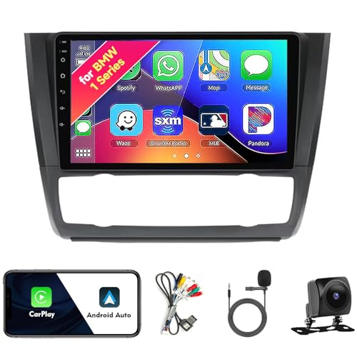 Car Radio Stereo for BMW 1 Series 120i E81 E82 E87 E88 2008-2012, Android 13, 9" IPS Touch Screen Upgrade Dash Kit with CarPlay & Android Auto, GPS Navigation DSP SWC 5G WiFi Camera(4Core 2+64GB,Autom