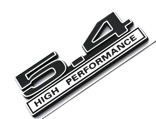 Image of 2pcs 5.4L Liter High Performance Badge V6 Engine Emblems Badge 3D Decals Stickers Cars Trucks (Chrome Black)