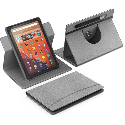 Coque Tablette avec Porte-stylo MoKo Finition Denim Gris Anti-Choc