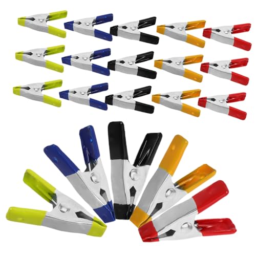 HOLIDYOYO 25pcs Multipurpose Spring Metal Clamps Clips Set for Woodworking Diy Home Improvement