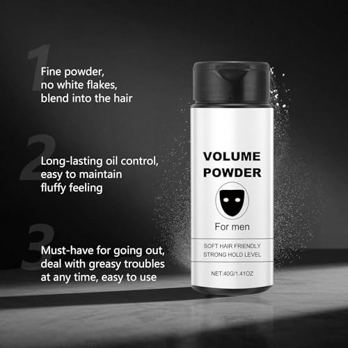 Texturpuder für Männer, Based Texture Powder, 40g Haarstyling-Pulver Mit Textur, Volumen Puder Haare mit Mattem Effekt, Haarpuder für Männer